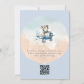 Teddy Bear Aviator Oh Boy Baby shower Uitnodiging (Achterkant)