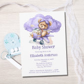 Teddy Bear Avion Boy Baby shower Invitation