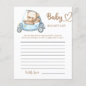 Teddy Bear Baby Baby shower Bucket List (Voorkant)