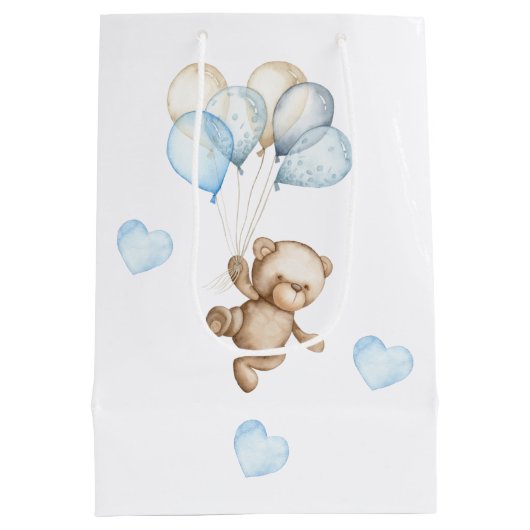Teddy Bear Baby Baby shower Medium Cadeauzakje (Achterkant)