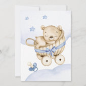 Teddy Bear Baby Boy Baby shower Invitation (Dos)