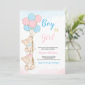Teddy Bear Baby Boy Girl Shower Invitation (Debout devant)