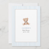 Teddy Bear Baby Boy Shower spel Kaart (Achterkant)