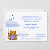 Teddy Bear Baby Boy Sprinkle Shower - Uitnodiging (Voorkant)