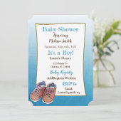 Teddy Bear Baby Chaussures Bébé Douche Invitations (Debout devant)