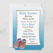 Teddy Bear Baby Chaussures Bébé Douche Invitations (Devant)