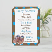 Teddy Bear Baby Chaussures Bébé Douche Invitations (Debout devant)