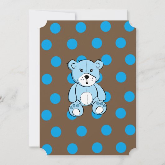 Teddy Bear Baby Chaussures Bébé Douche Invitations (Dos)