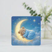 Teddy Bear Baby Jongen Douche Kaart (Staand voorkant)