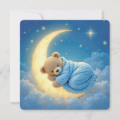 Teddy Bear Baby Jongen Douche Kaart (Voorkant)