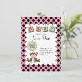 Teddy Bear Baby Kaart (Staand voorkant)