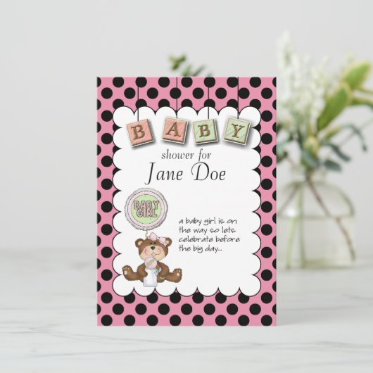 Teddy Bear Baby Kaart (Staand voorkant)