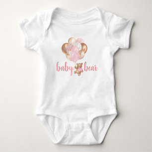Teddy Bear Baby Roos Gold Balloons Romper