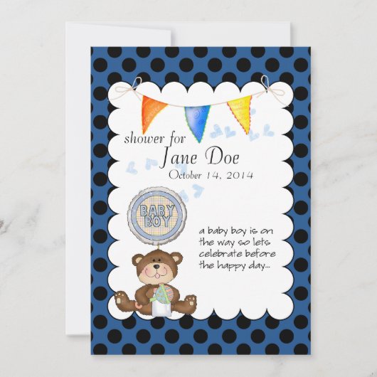 Teddy Bear Baby Show Invitation (Devant)