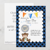Teddy Bear Baby Show Invitation (Devant / Derrière)