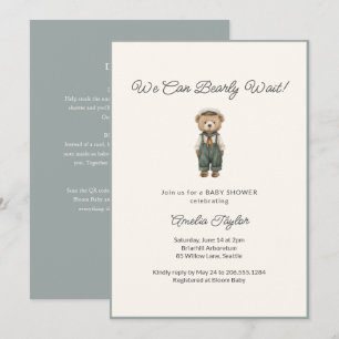 Teddy Bear Baby Shower All in One Bearly Wait Sali Kaart