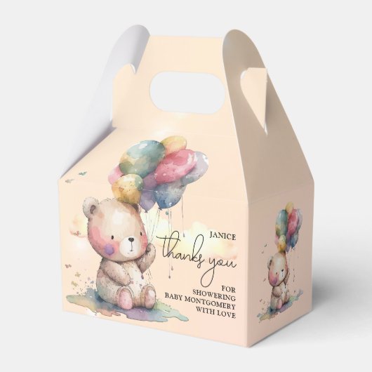 Teddy Bear Baby shower Bedankdoosjes (Voorkant Zijde)
