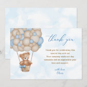 Teddy Bear Baby Shower Bedankkaart (Voorkant / Achterkant)