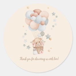 Teddy Bear Baby shower bedankt Ronde Sticker