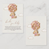 Teddy Bear Baby shower Book Request Enclosure Kaar Informatiekaartje (Voorkant / Achterkant)