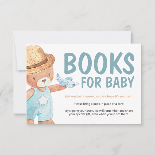Teddy Bear Baby shower Book Request Insert Card Kaart (Voorkant)