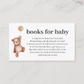 Teddy Bear Baby shower Books for Baby Insert Informatiekaartje (Voorkant)