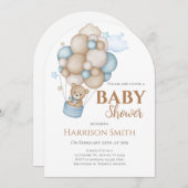 Teddy Bear Baby shower Boy Kaart (Voorkant / Achterkant)