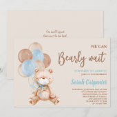 Teddy Bear Baby shower Boy Kaart (Voorkant / Achterkant)