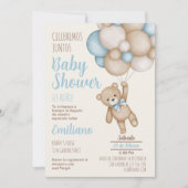 Teddy Bear Baby shower Boy Spaanse uitnodiging (Voorkant)