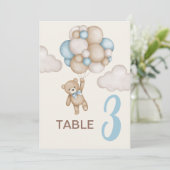 Teddy Bear Baby shower Boy tafelteken Kaart (Staand voorkant)