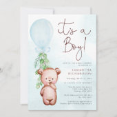 Teddy Bear Baby shower Boy Uitnodiging