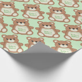 Teddy Bear Baby shower Cadeaupapier (Hoek)