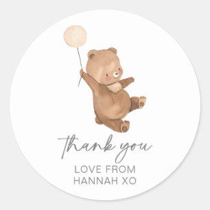 Teddy Bear Baby shower - Cream Balloon - Ronde Sticker