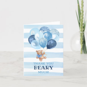 Teddy Bear Baby shower Dank je wel Bedankkaart