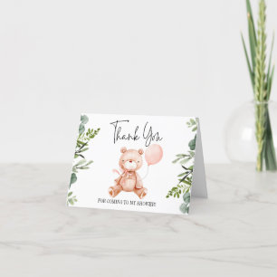 Teddy Bear Baby shower Dank je wel Bedankkaart