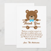 Teddy Bear Baby shower Dank je wel Bedankkaart (Voorkant / Achterkant)