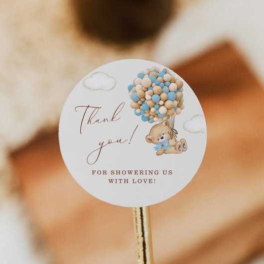 Teddy Bear Baby shower Dank je wel Ronde Sticker