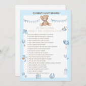 Teddy Bear Baby shower - Editable Name, 5x7 size I Kaart (Voorkant / Achterkant)