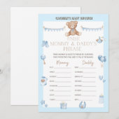 Teddy Bear Baby shower - Editable Name, 5x7 size I Kaart (Voorkant / Achterkant)