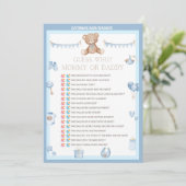 Teddy Bear Baby shower - Editable Name, 5x7 size Kaart (Staand voorkant)