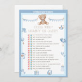 Teddy Bear Baby shower - Editable Name, 5x7 size Kaart (Voorkant / Achterkant)