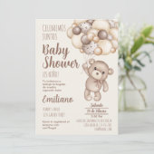 Teddy Bear Baby shower espagnol Invitation (Debout devant)