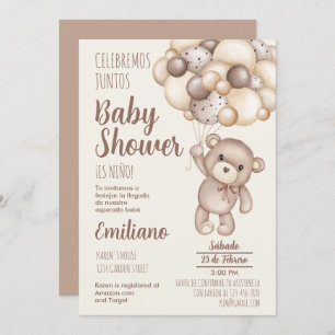 Teddy Bear Baby shower espagnol Invitation