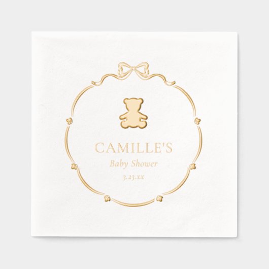 Teddy Bear Baby shower Folie Servetten (Voorkant)