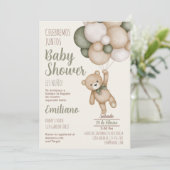 Teddy Bear Baby shower garçon Espagnol Invitation (Debout devant)