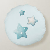 Teddy Bear Baby shower Gift Boy Blauw Beer Rond Kussen (Achterkant)