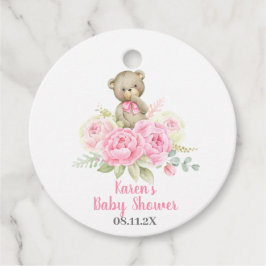 Teddy Bear Baby shower Girl Bedankjes Labels