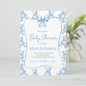 Teddy bear baby shower invitation (Debout devant)