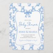 Teddy bear baby shower invitation (Devant / Derrière)