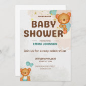 Teddy Bear Baby Shower Invitation (Devant / Derrière)